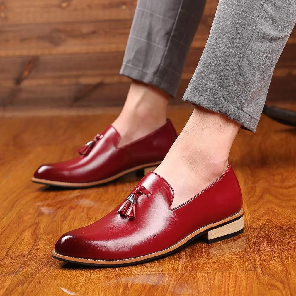 Santimon Mens Loafers Tassel Fringe Penny Loafers Casual Slip On Driving Wedding Prom Shoes Moccasins