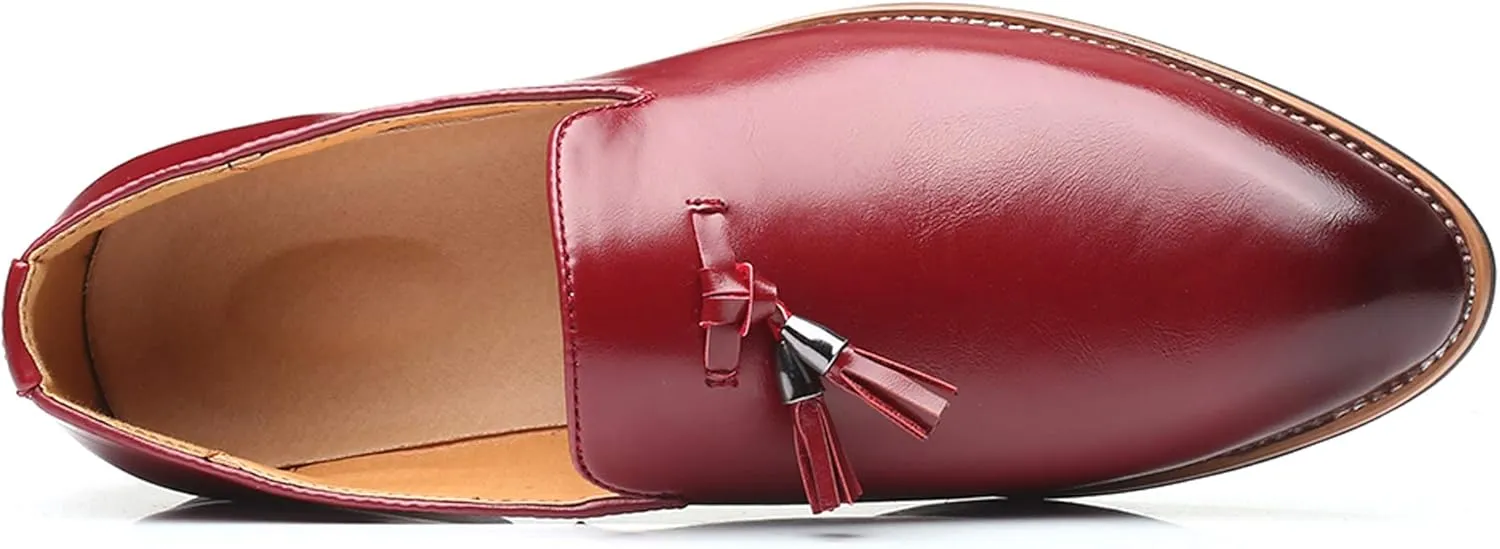 Santimon Mens Loafers Tassel Fringe Penny Loafers Casual Slip On Driving Wedding Prom Shoes Moccasins