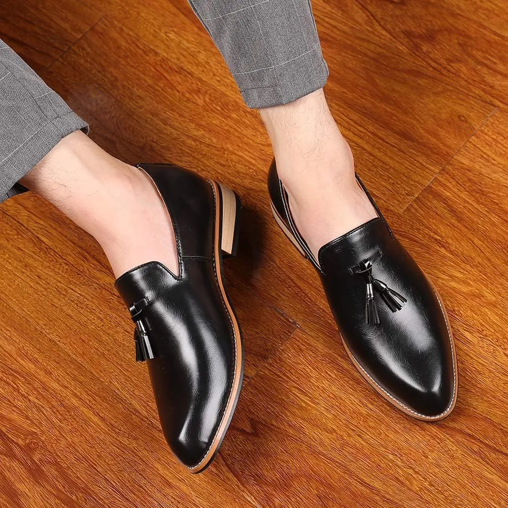 Santimon Mens Loafers Tassel Fringe Penny Loafers Casual Slip On Driving Wedding Prom Shoes Moccasins