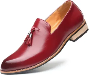 Santimon Mens Loafers Tassel Fringe Penny Loafers Casual Slip On Driving Wedding Prom Shoes Moccasins