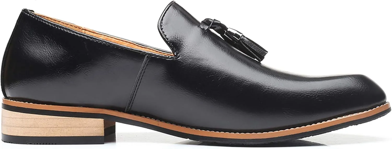 Santimon Mens Loafers Tassel Fringe Penny Loafers Casual Slip On Driving Wedding Prom Shoes Moccasins