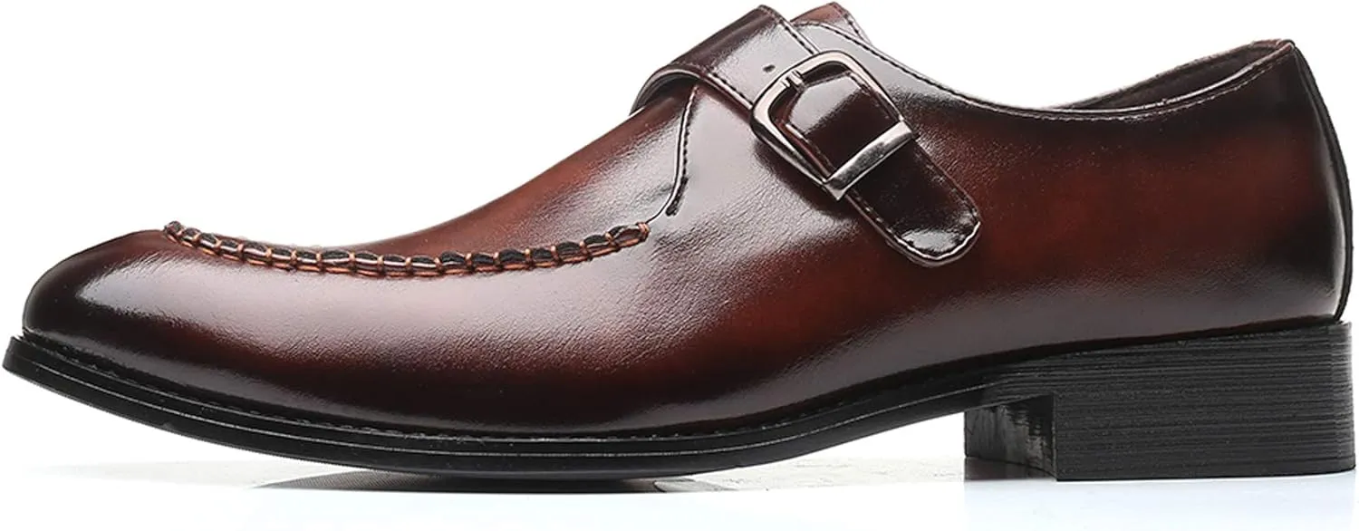Santimon Mens Monk Shoes Formal Dress Business Casual Comfortable Fashion Slip on Loafer for Men