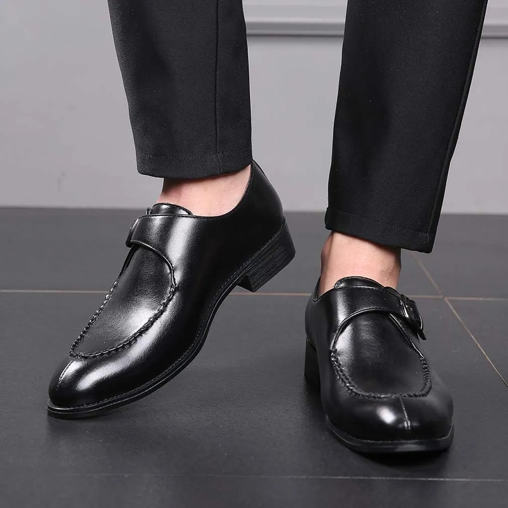 Santimon Mens Monk Shoes Formal Dress Business Casual Comfortable Fashion Slip on Loafer for Men