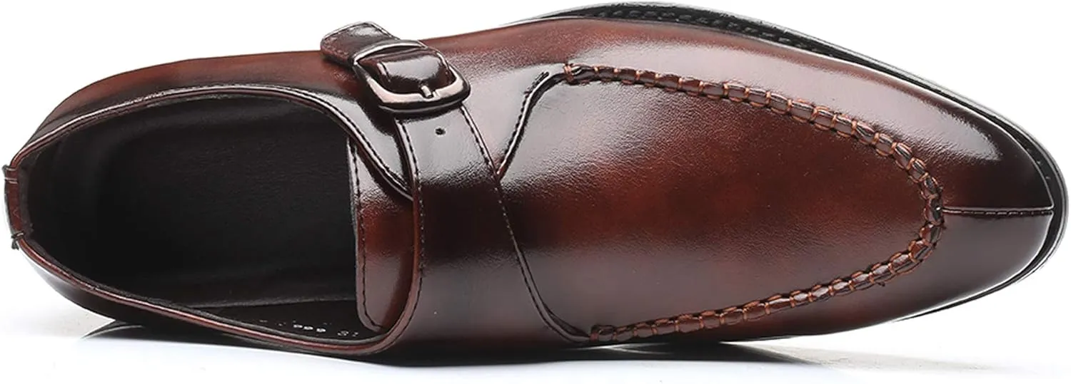 Santimon Mens Monk Shoes Formal Dress Business Casual Comfortable Fashion Slip on Loafer for Men