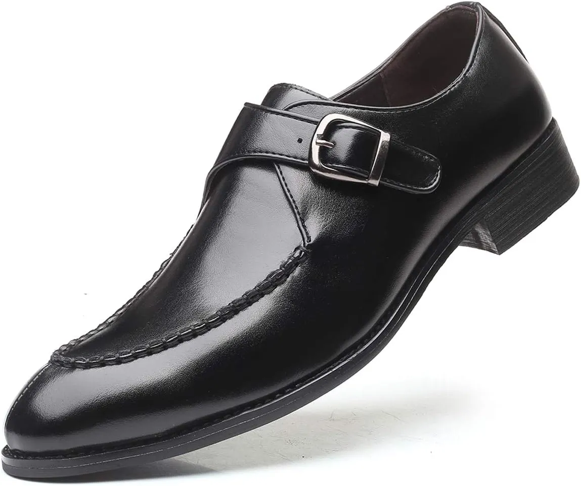 Santimon Mens Monk Shoes Formal Dress Business Casual Comfortable Fashion Slip on Loafer for Men