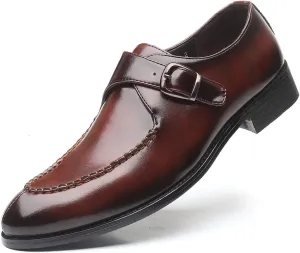 Santimon Mens Monk Shoes Formal Dress Business Casual Comfortable Fashion Slip on Loafer for Men