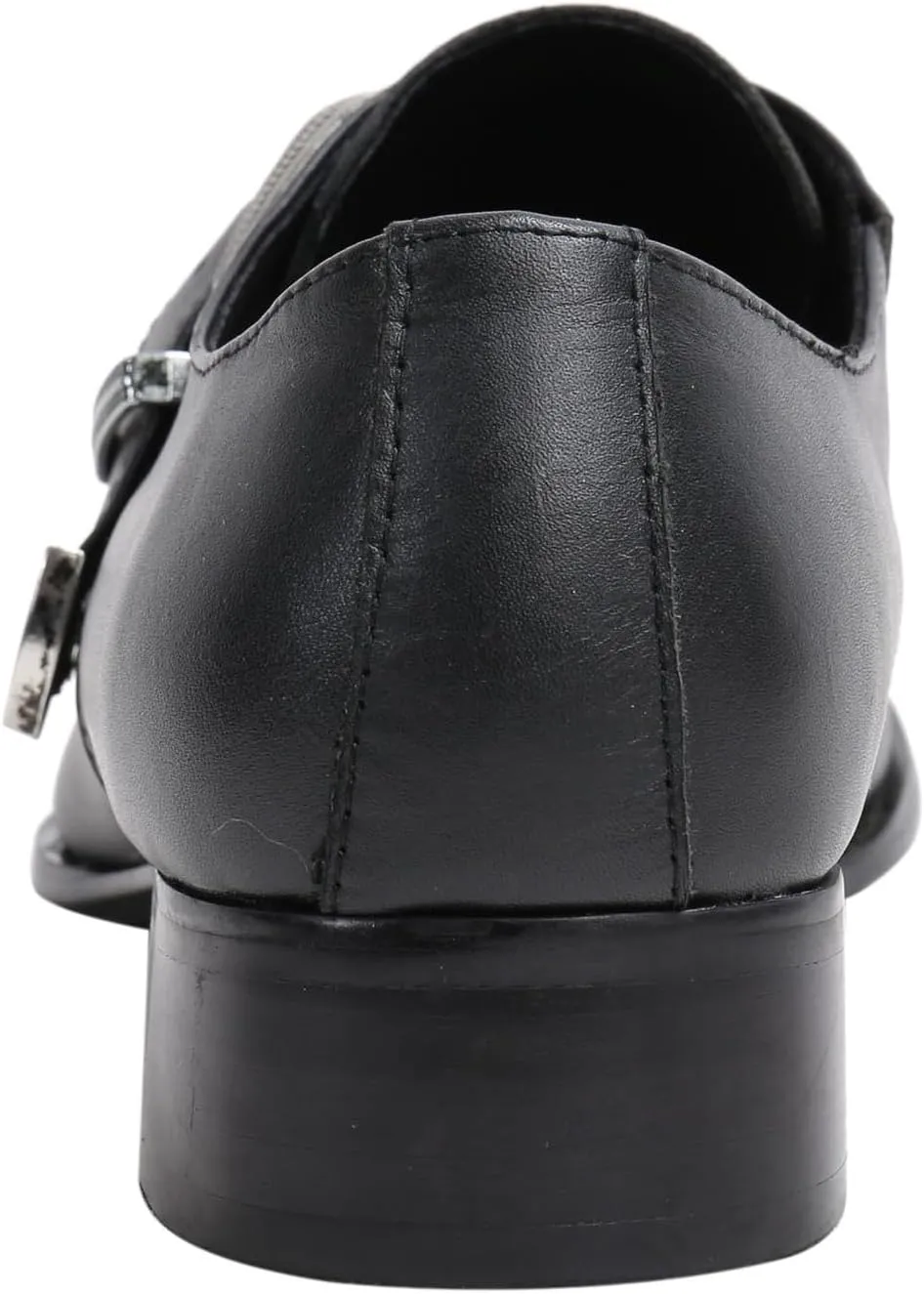 Santimon Men's Patent Leather Dress Shoes with Buckle, Pointed Toe, and Rivet Accents – Elegant Casual Loafers for Office, Weddings, Parties & Bar