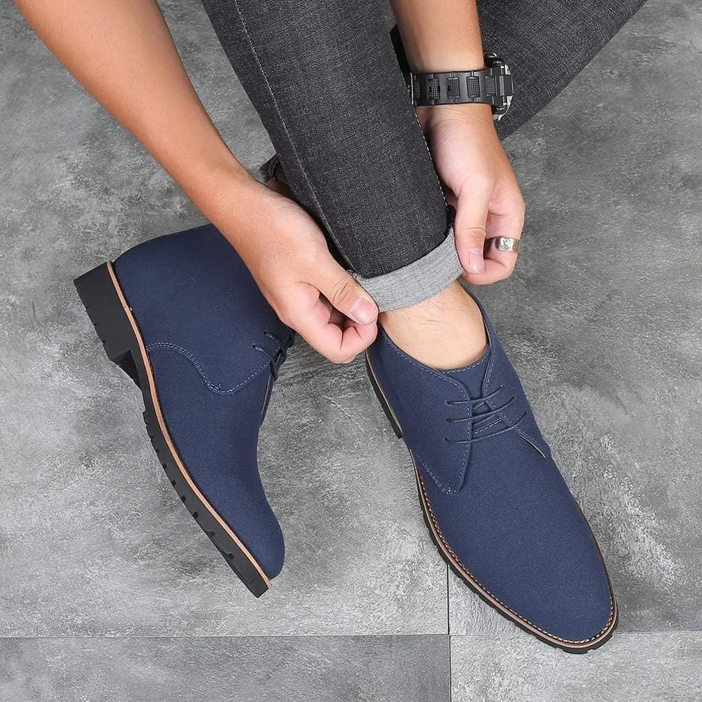 Santimon Men's Suede Leather Lace Up Oxfords Chukka Ankle Boots