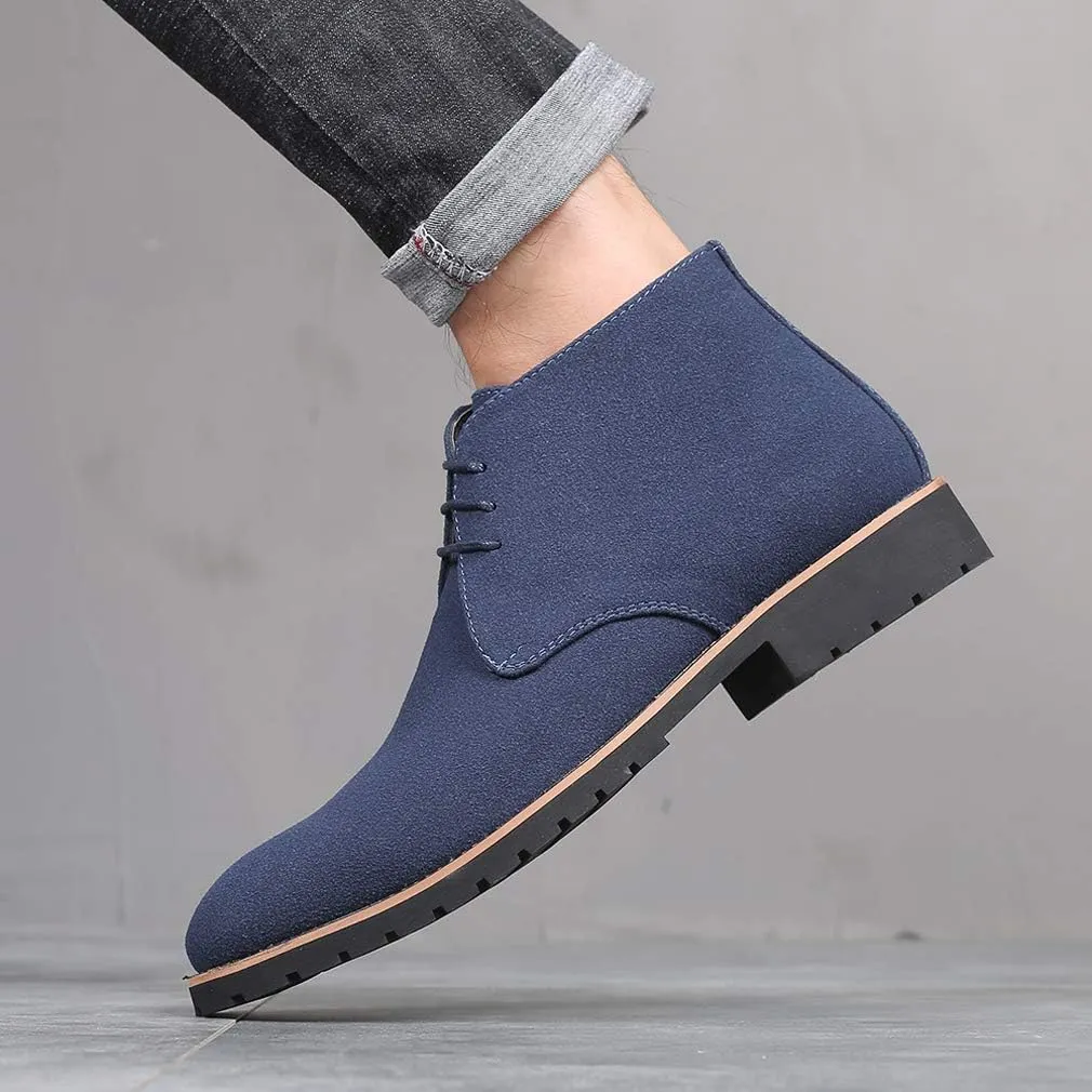 Santimon Men's Suede Leather Lace Up Oxfords Chukka Ankle Boots