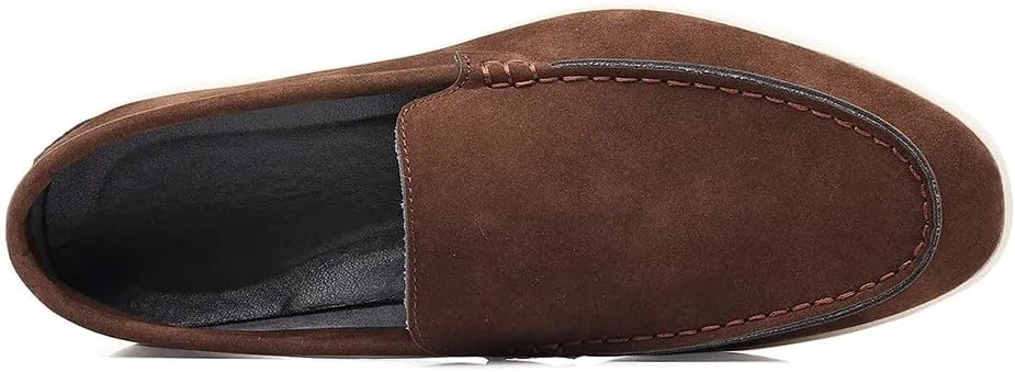 Santimon Men's Suede Loafers Slip-On Casual Dress Shoes Lightweight Walking Moccasins with Comfort Sole for Office Work Daily Travel