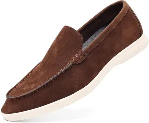 Santimon Men's Suede Loafers Slip-On Casual Dress Shoes Lightweight Walking Moccasins with Comfort Sole for Office Work Daily Travel
