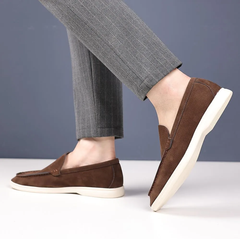 Santimon Men's Suede Loafers Slip-On Casual Dress Shoes Lightweight Walking Moccasins with Comfort Sole for Office Work Daily Travel