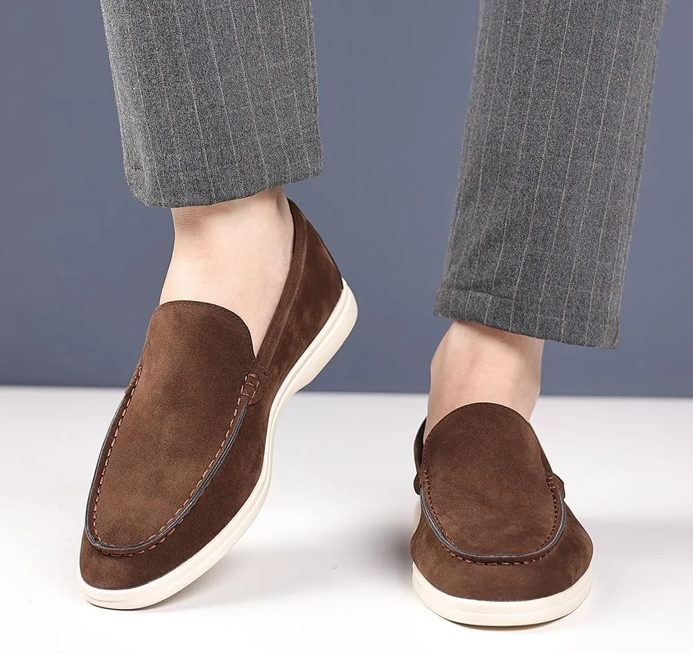 Santimon Men's Suede Loafers Slip-On Casual Dress Shoes Lightweight Walking Moccasins with Comfort Sole for Office Work Daily Travel