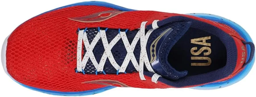 Saucony Mens Kinvara 14 Running Sneakers Shoes - Blue, Red