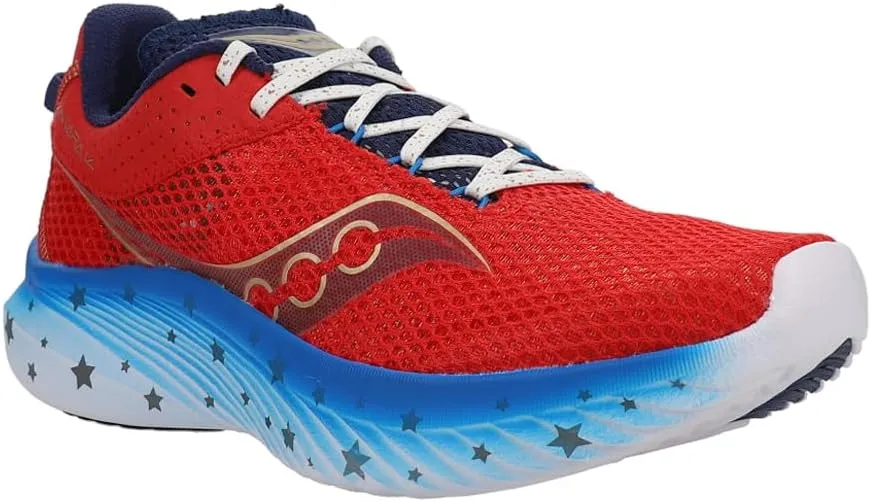 Saucony Mens Kinvara 14 Running Sneakers Shoes - Blue, Red