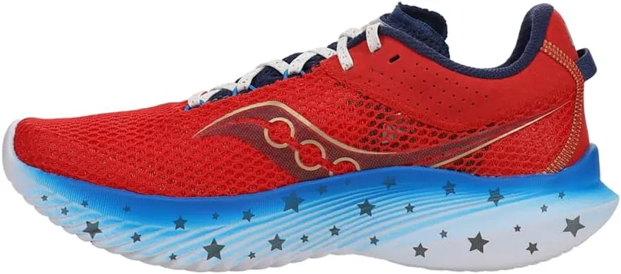 Saucony Mens Kinvara 14 Running Sneakers Shoes - Blue, Red