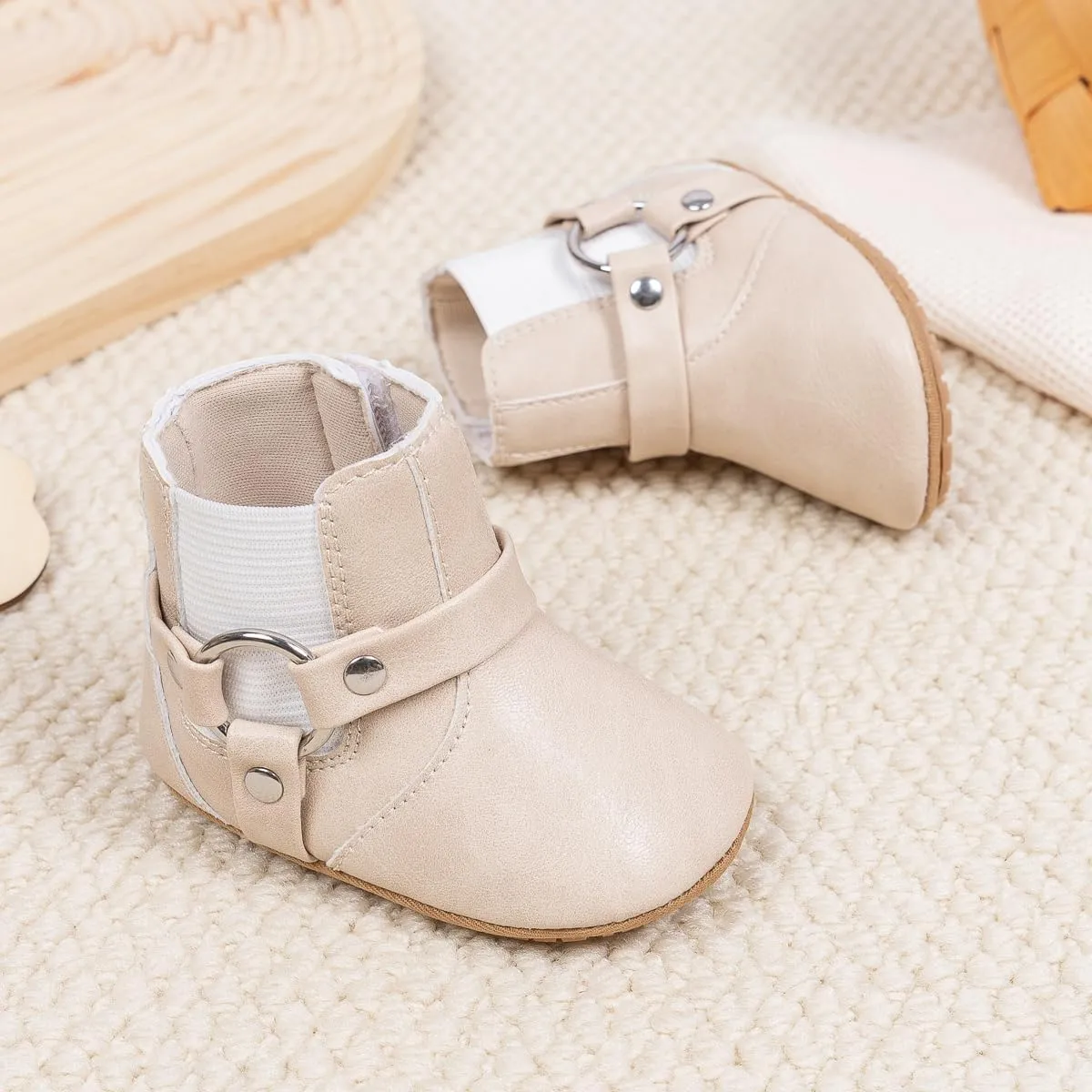 Sawimlgy Infant Baby Boys Girls Plush Winter Snow Boots Cowboy Tassels Bowknot Ankle Side Zipper Soft Sole Boots Toddler Newborn Warm First Walker Crib Outdoor Shoes
