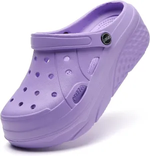 SECHRITE Womens Platform Clogs Garden Shoes Waterproof Beach Pool Sandals Summer Mules Home Slippers - Butterfly Series