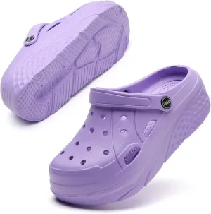 SECHRITE Womens Platform Clogs Garden Shoes Waterproof Beach Pool Sandals Summer Mules Home Slippers - Butterfly Series