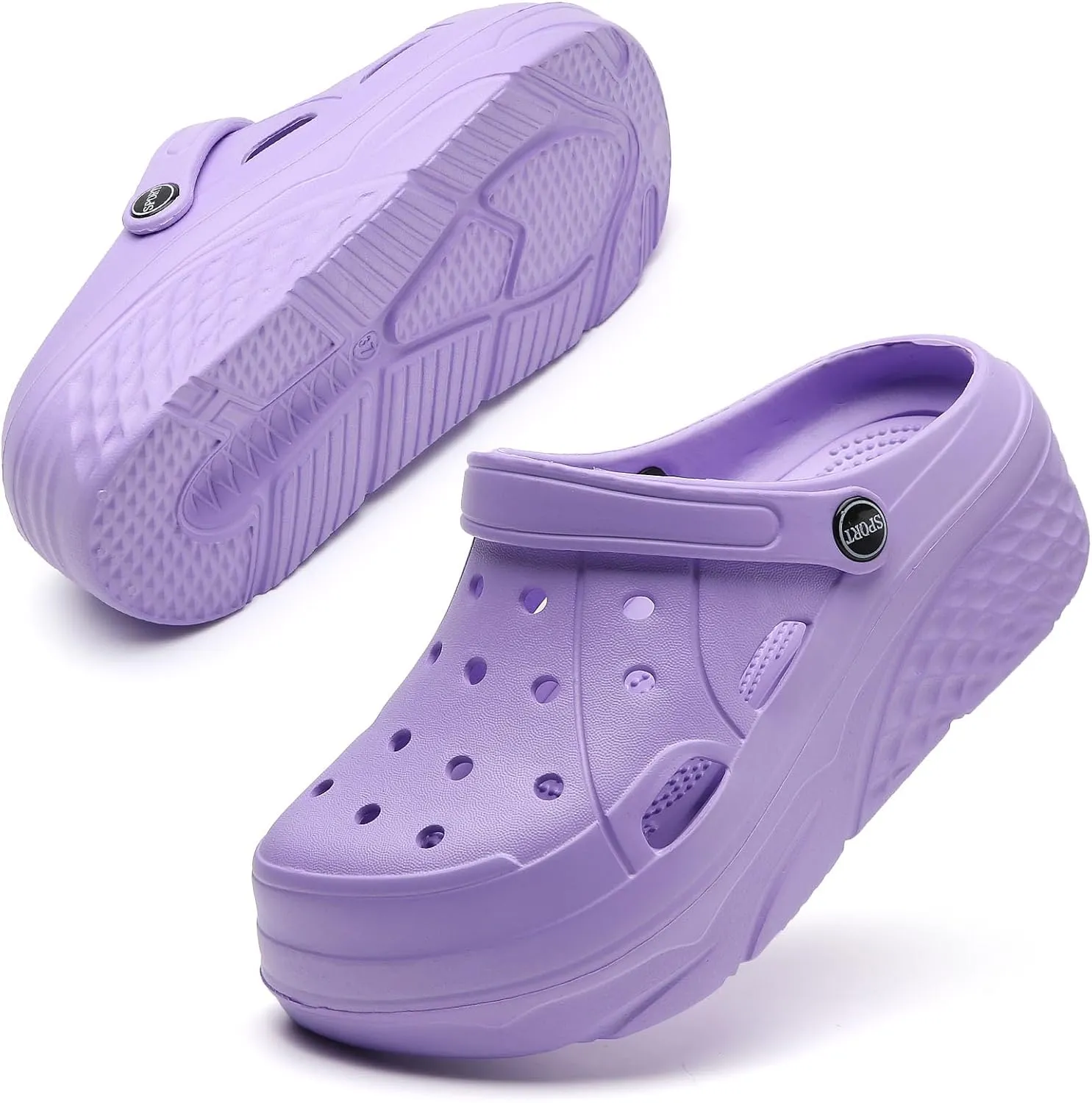 SECHRITE Womens Platform Clogs Garden Shoes Waterproof Beach Pool Sandals Summer Mules Home Slippers - Butterfly Series