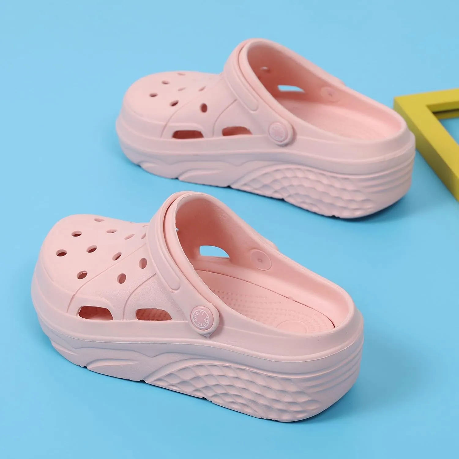 SECHRITE Womens Platform Clogs Garden Shoes Waterproof Beach Pool Sandals Summer Mules Home Slippers Shower Shoes