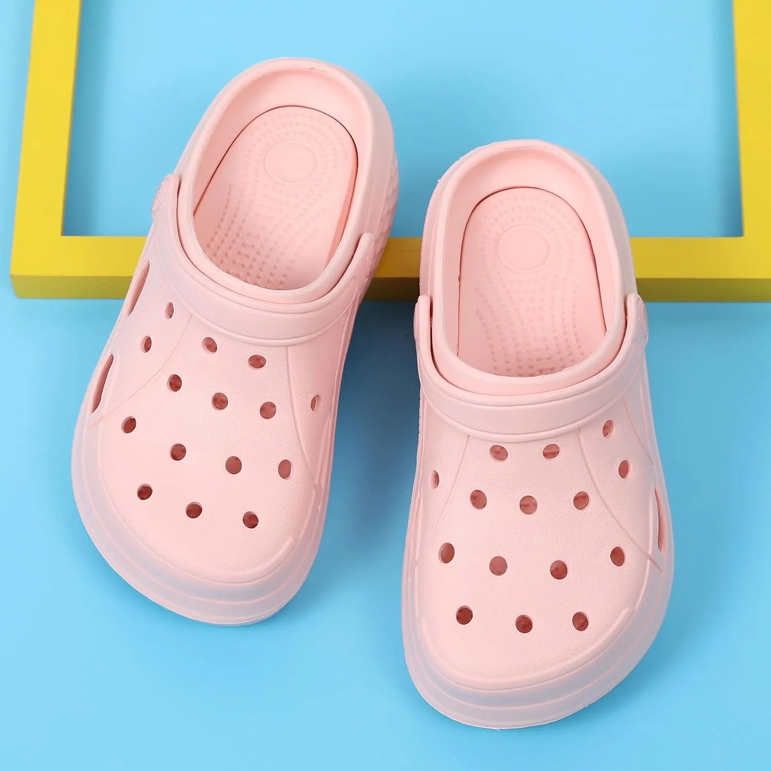 SECHRITE Womens Platform Clogs Garden Shoes Waterproof Beach Pool Sandals Summer Mules Home Slippers Shower Shoes