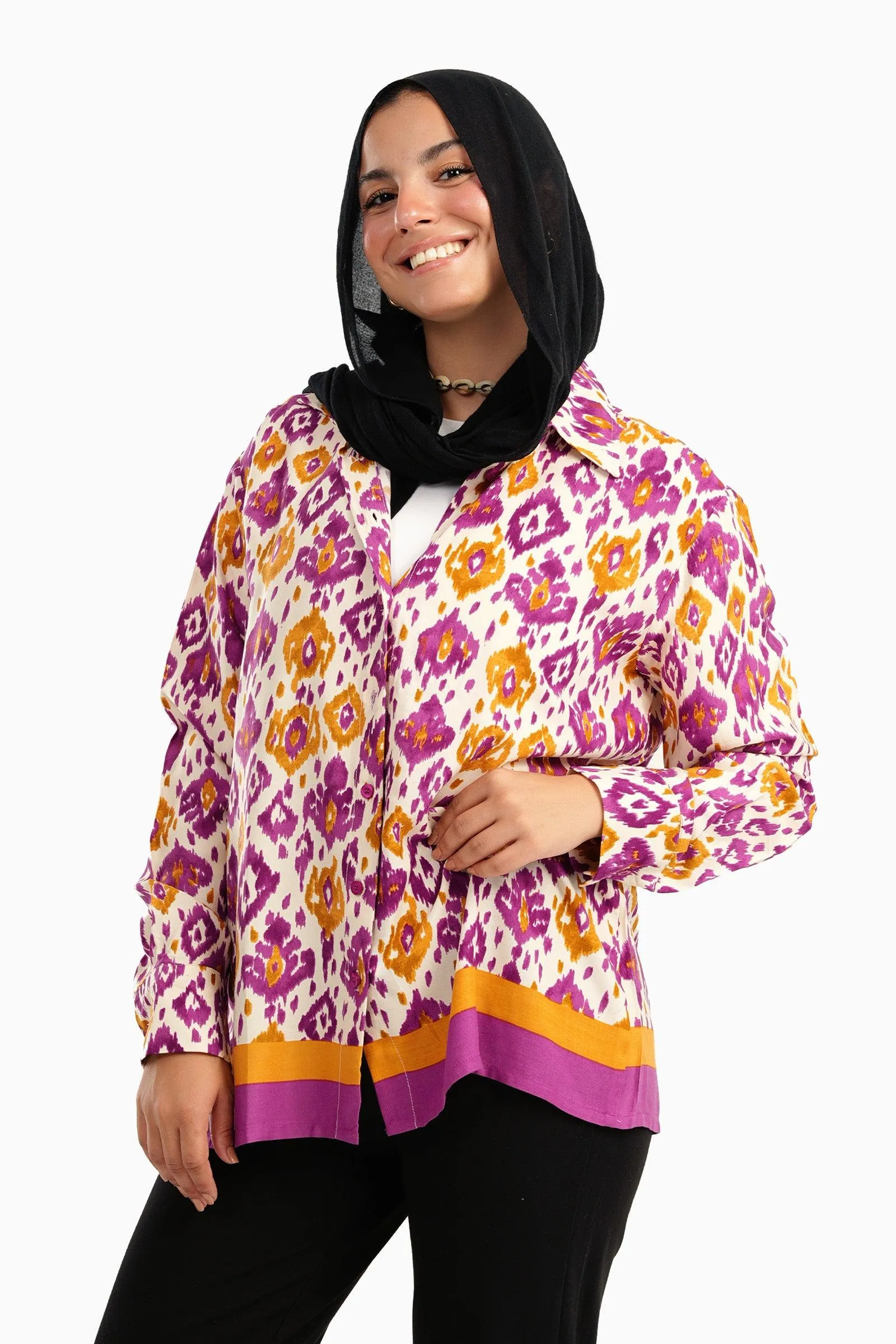 Self-Printed Voile Shirt