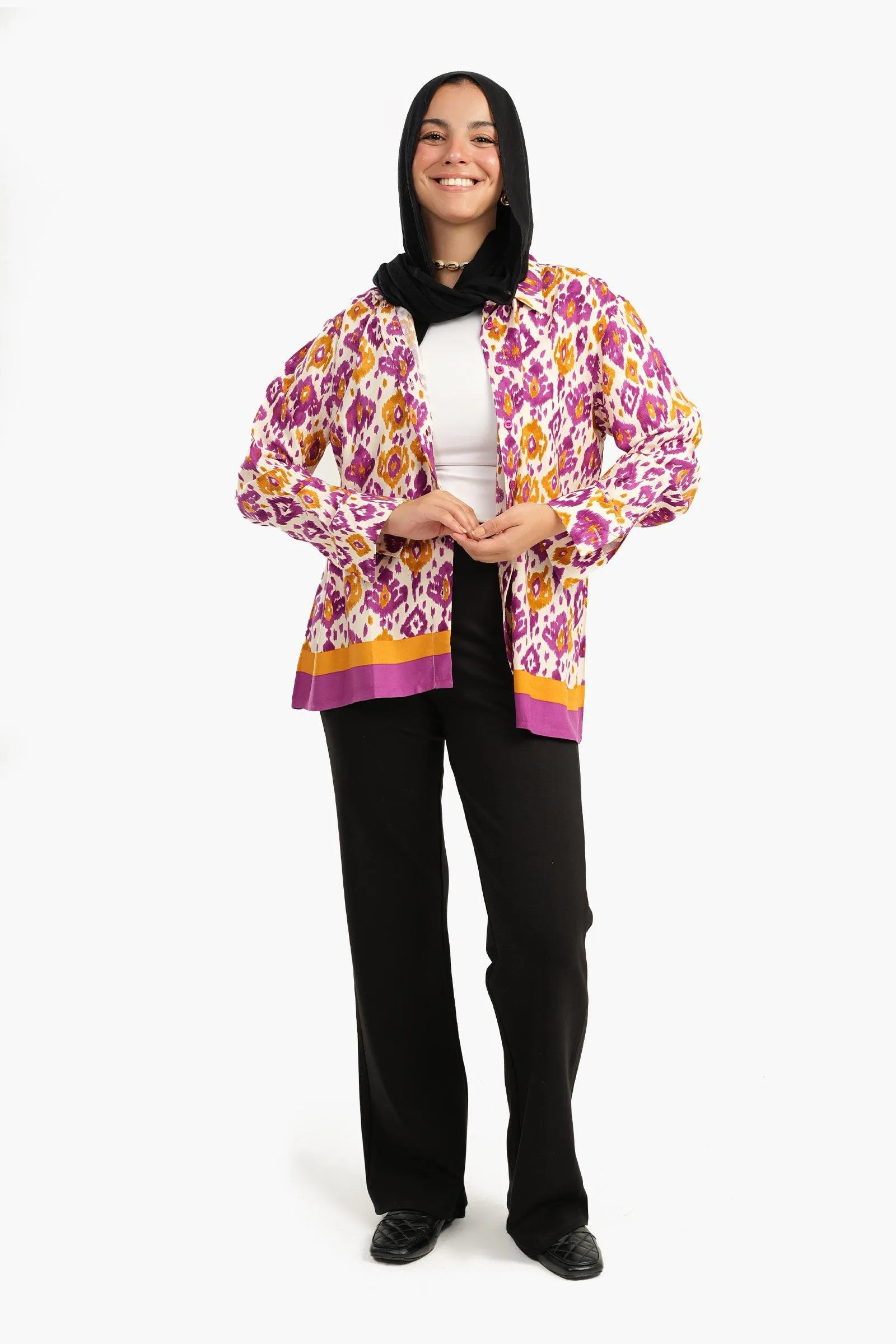 Self-Printed Voile Shirt