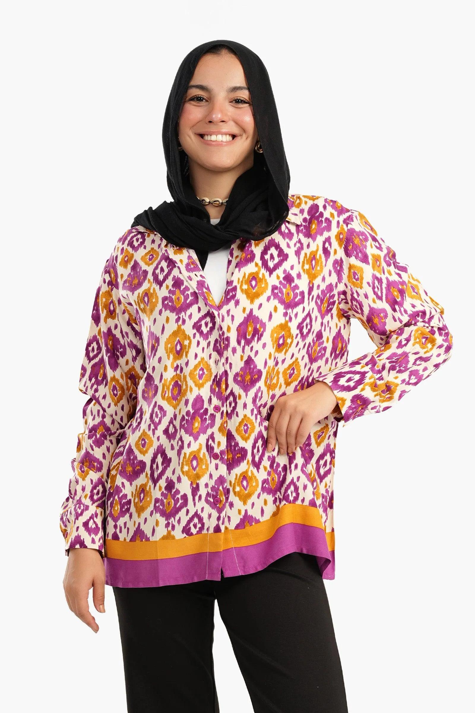 Self-Printed Voile Shirt