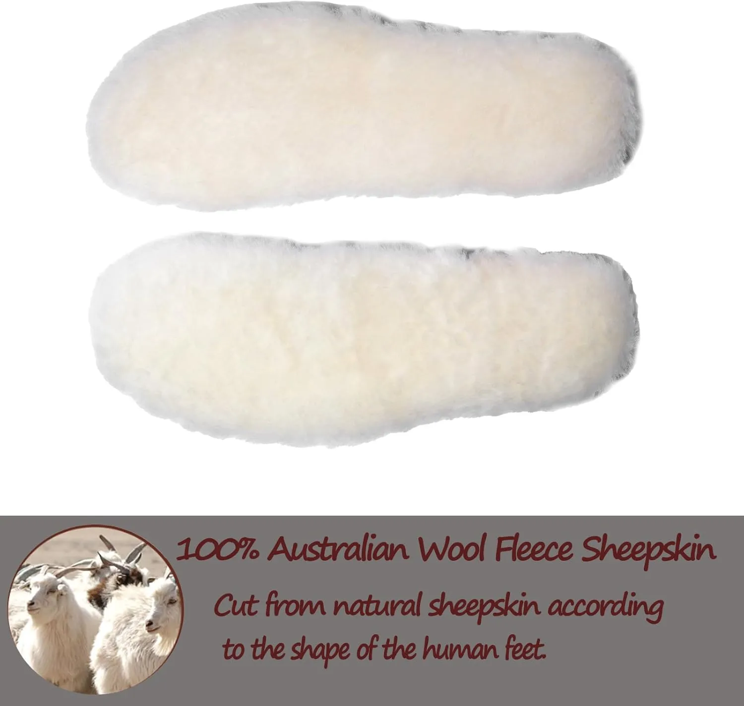 Sheepskin Insoles Flat Feet Orthopedic Arch Support Inserts for Plantar Fasciitis Swollen Feet Pain Relief Neuropathy White Mens 10 Women 12