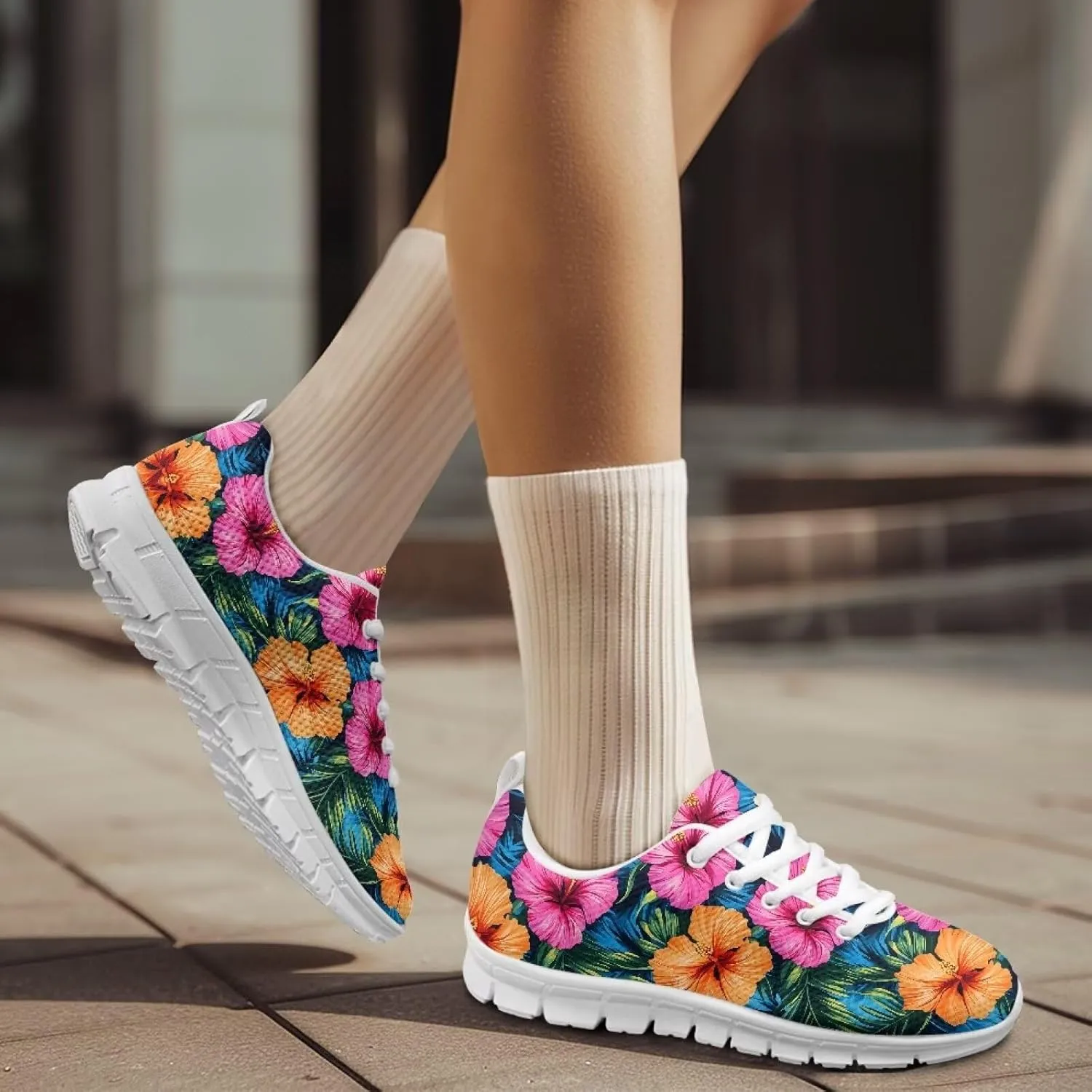 Shoes Women Cozy Casual Breathable Lightweight Athletic Sneakers Workout Lace-Up Exercise Shoes for Ladies US 5-12