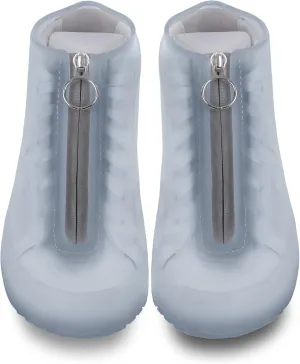 Sillies Waterproof Silicone Shoe Covers with Zipper for Rain, Snow, and Mud, Non-Slip Reusable Water and Dust Protectors for Sneakers, Boots, Bowling Shoes, Includes Matching Pouch