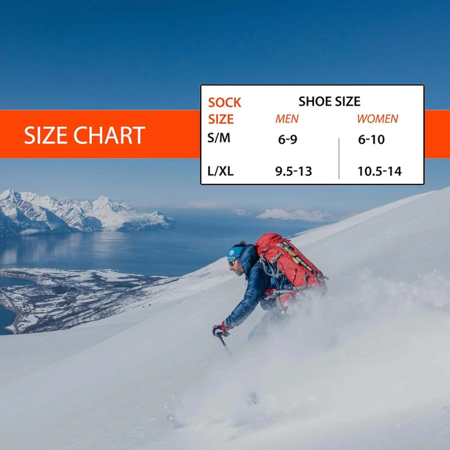 Ski Socks Warm Merino Wool - Best Lightweight Thin Ski Snowboard Sock Women Men