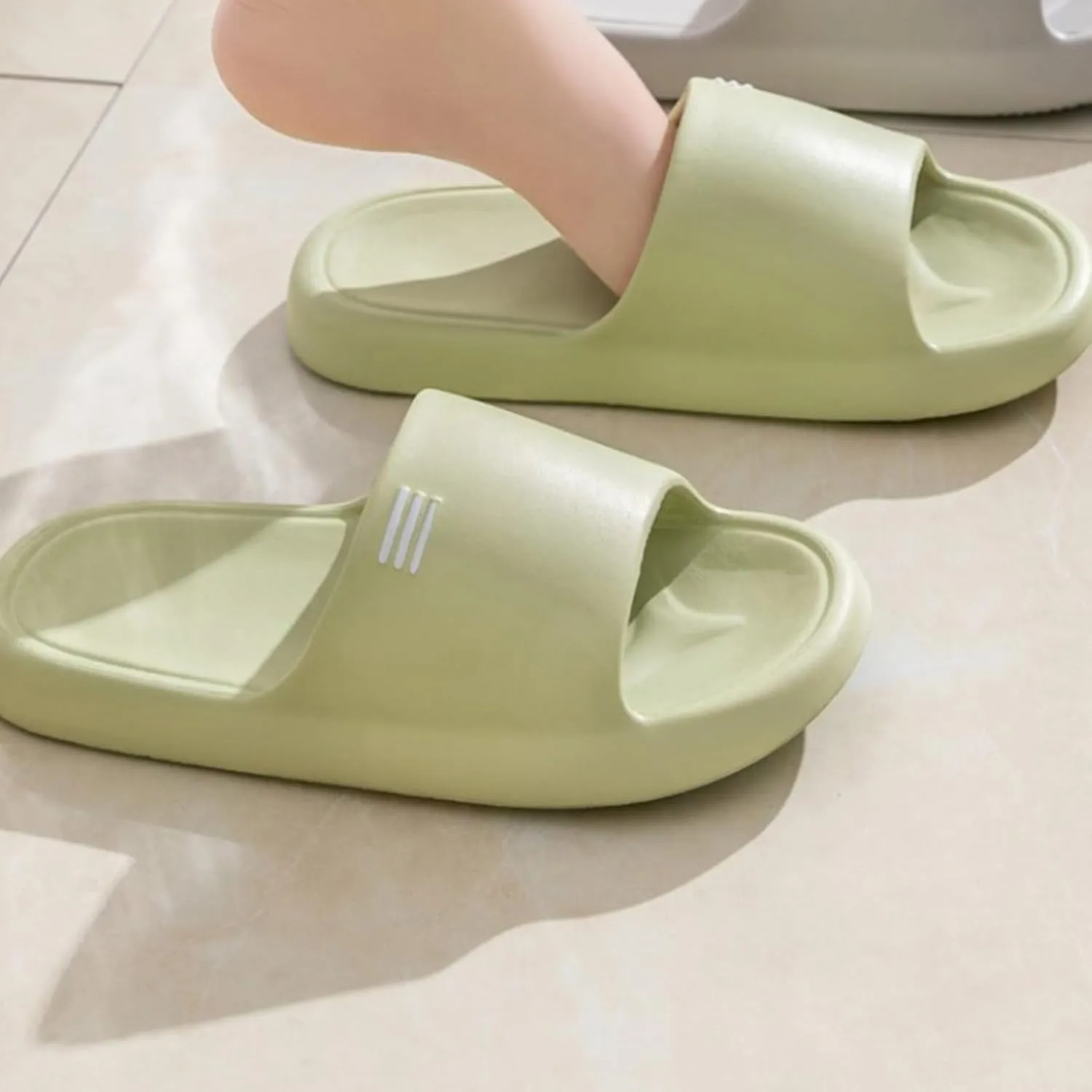 Slides for Women Men Pillow Slippers, hick Soled Comfortable Lightweight House Slides Shower Sandals Anti Slip Slippers