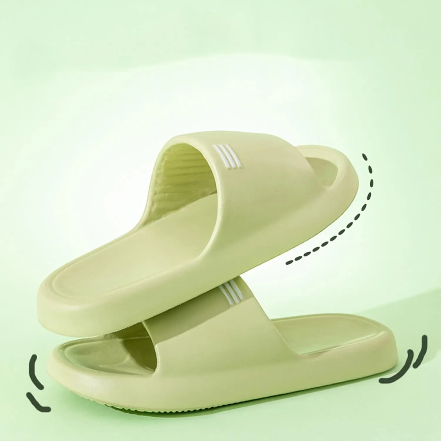 Slides for Women Men Pillow Slippers, hick Soled Comfortable Lightweight House Slides Shower Sandals Anti Slip Slippers