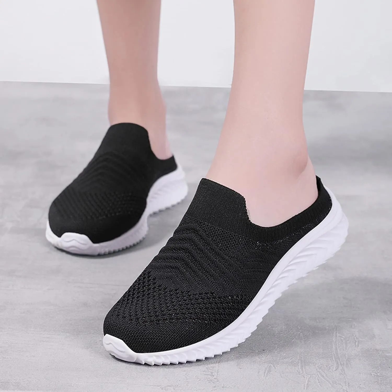 Slip On Casual Boat Shoes for Women Breathable Ladies Comfortable Lightweight Shoe Classic Comfort Flat Fashion Sneakers Low Top Elastic Footwears for Gym Travel Outdoor Indoor