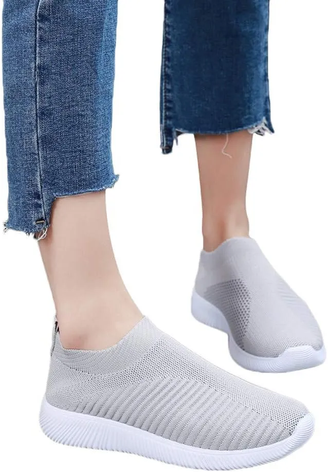 Sneakers for Women Walking Shoes Non Slip Lightweight Slip On Shoes Women Casual Shoes Dressy Casual White Platform Sneakers Slip On Tennis Shoe White Loafers