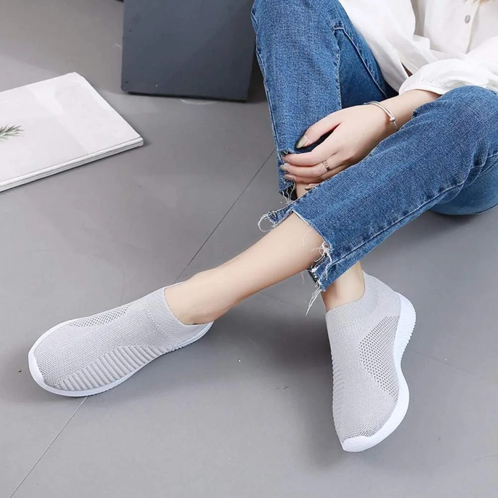 Sneakers for Women Walking Shoes Non Slip Lightweight Slip On Shoes Women Casual Shoes Dressy Casual White Platform Sneakers Slip On Tennis Shoe White Loafers