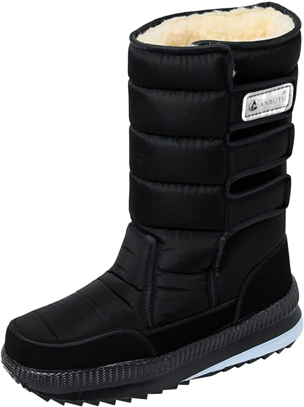 Snow Boots for Men Warm Boots High Top Slip On Anti-Slip Casual Outdoor Booties Waterproof Warm Fur Lined Womens Winter