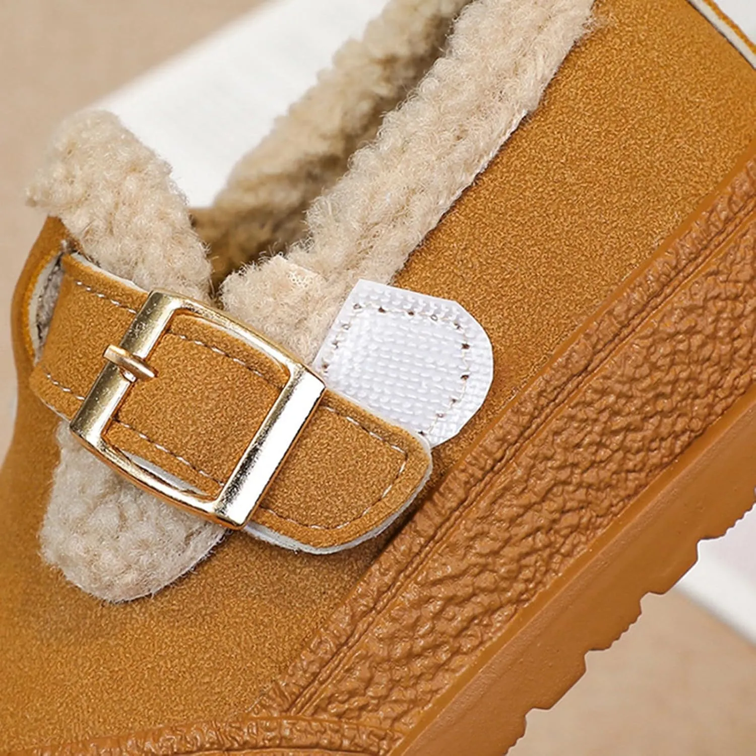 Snow Sneakers for Boys Girls, Suede Platform Warm F𝘂r Lined Fashion Slip-on Comfortable Winter Flat Creature Boots