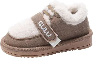 Snow Sneakers for Boys Girls, Suede Platform Warm F𝘂r Lined Fashion Slip-on Comfortable Winter Flat Creature Boots
