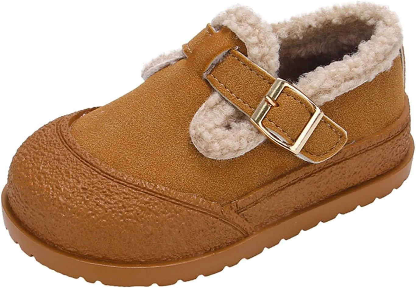 Snow Sneakers for Boys Girls, Suede Platform Warm F𝘂r Lined Fashion Slip-on Comfortable Winter Flat Creature Boots