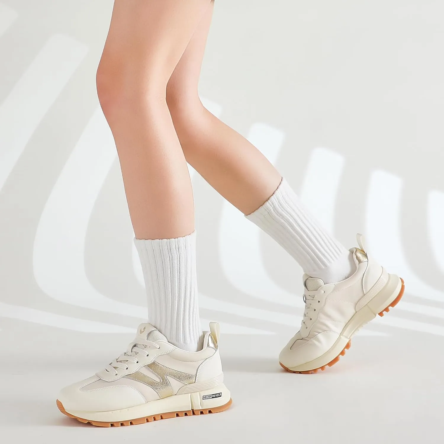 somiliss Sneakers for Women Genuine Leather Suede Patchwork Casual Lace Up Non-Slip Walking Shoes Comfortable Tennis Running Shoes Womens Fashion Sneakers