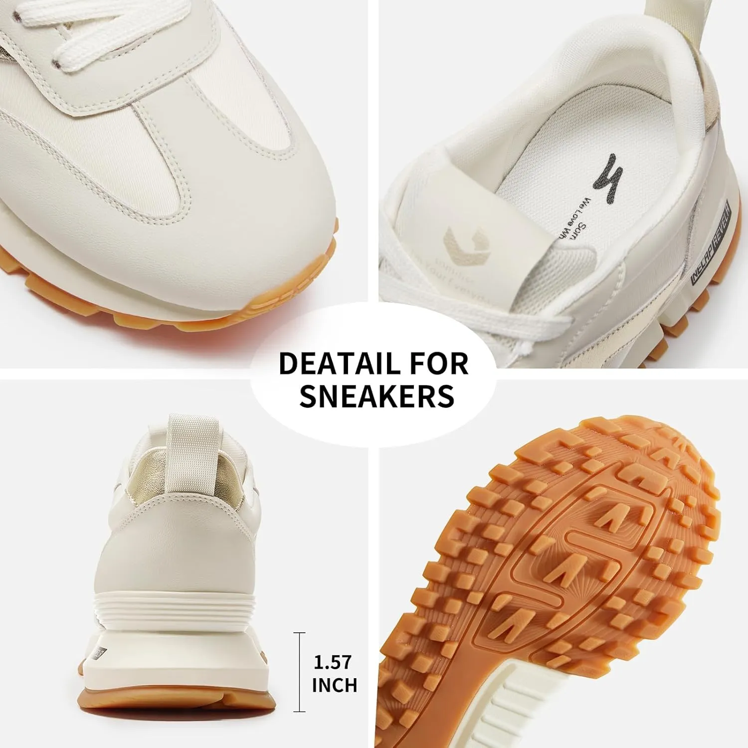 somiliss Sneakers for Women Genuine Leather Suede Patchwork Casual Lace Up Non-Slip Walking Shoes Comfortable Tennis Running Shoes Womens Fashion Sneakers