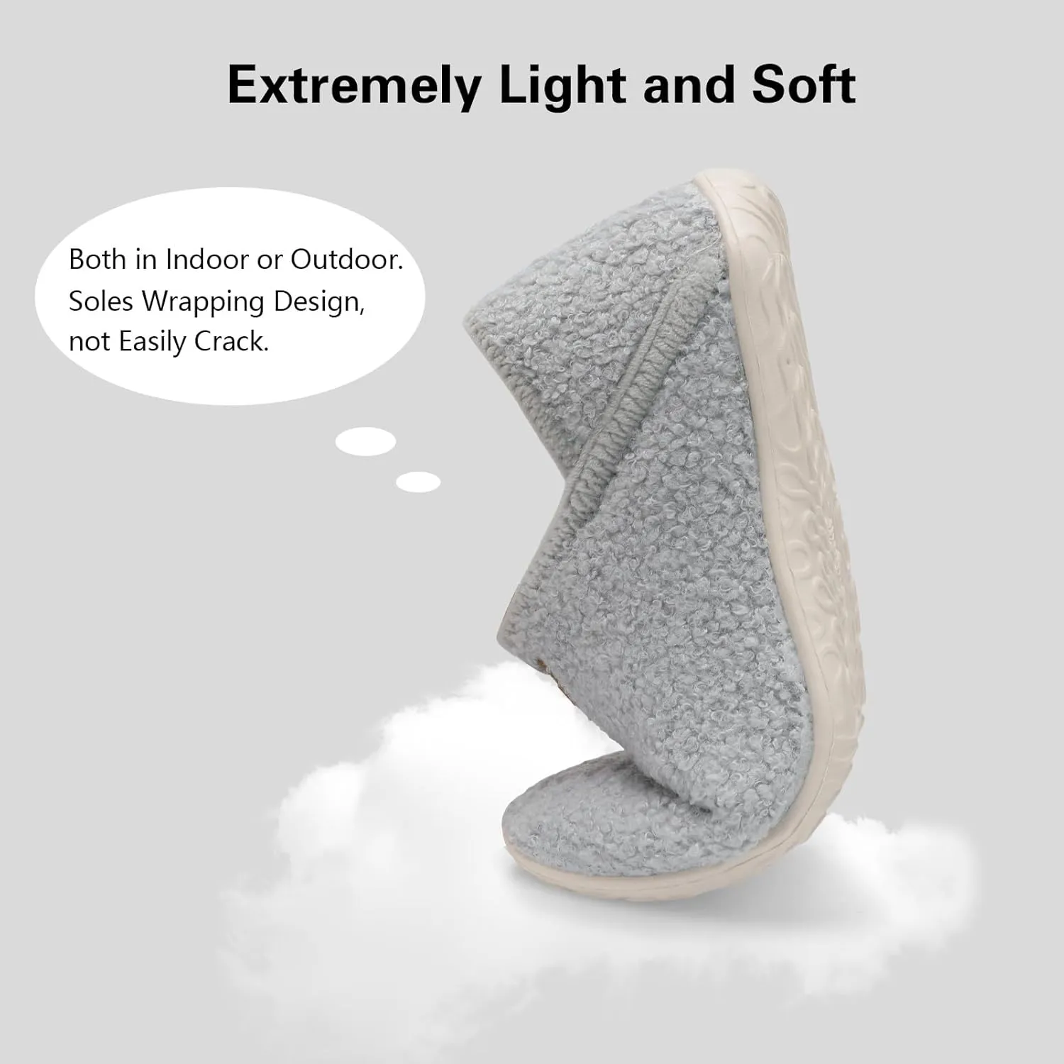 Spesoul Fuzzy House Slippers for Women Men Indoor Closed Back Lightweight Cozy Faux Furry Lining Barefoot House Shoes Slipper Socks for Bedroom Home Office Yoga Outdoor Walking Shoes