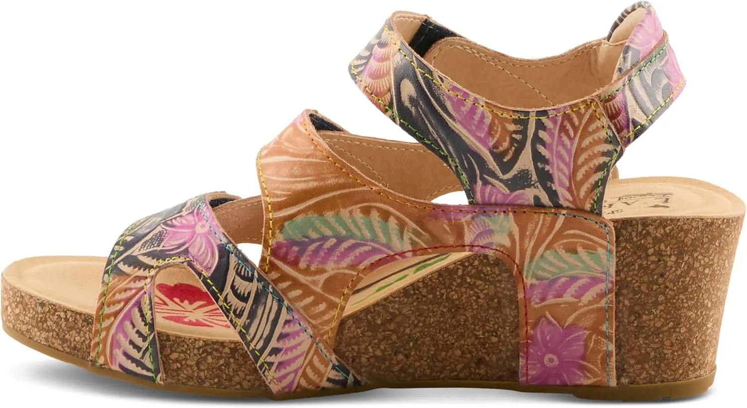 Spring Step L'Artiste Bonvoyage Wedge Sandals for Women - Hand Painted Ladies Platform Sandals - Women's Espadrille sandals for Beaches, Parks, Meadows