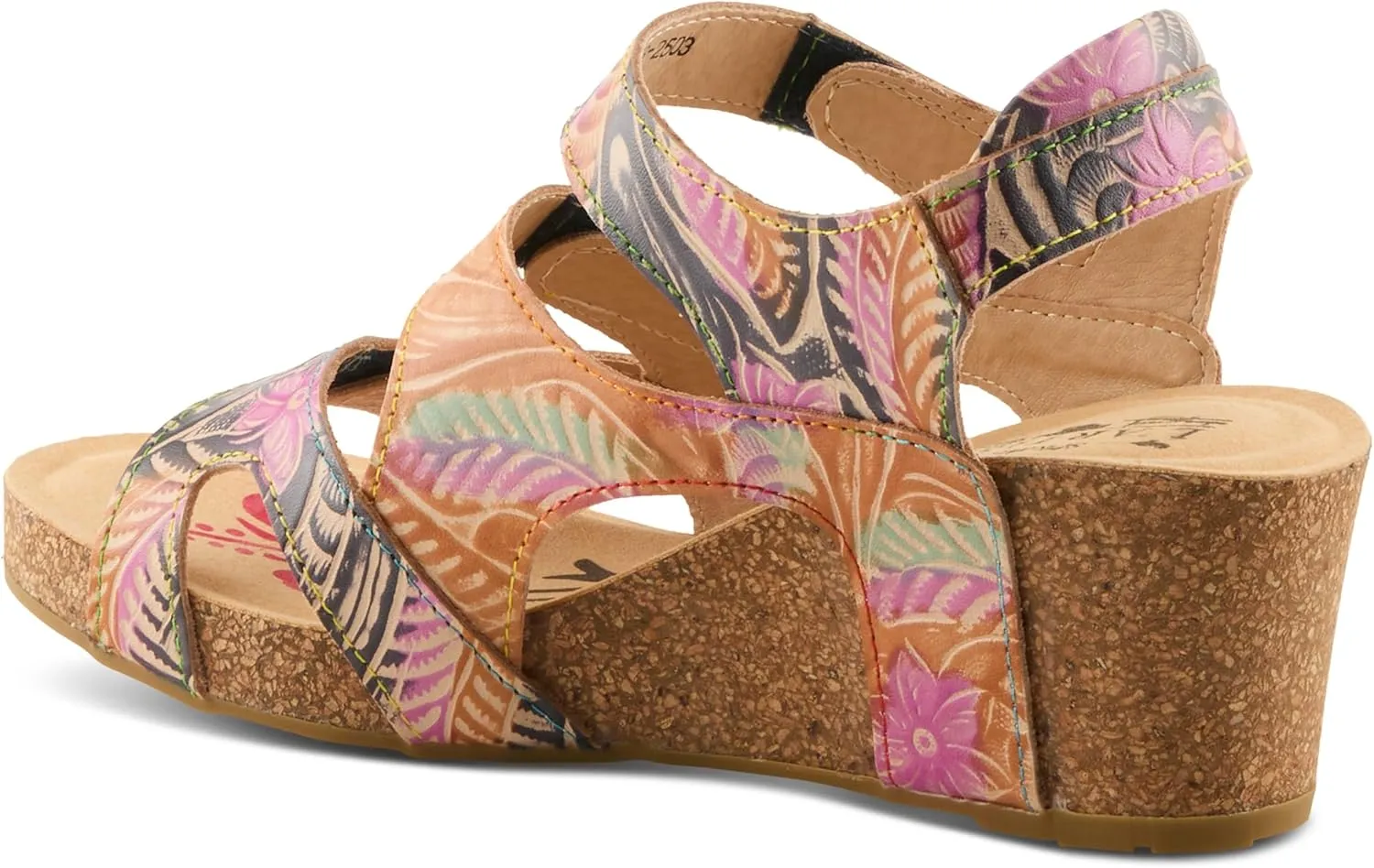 Spring Step L'Artiste Bonvoyage Wedge Sandals for Women - Hand Painted Ladies Platform Sandals - Women's Espadrille sandals for Beaches, Parks, Meadows