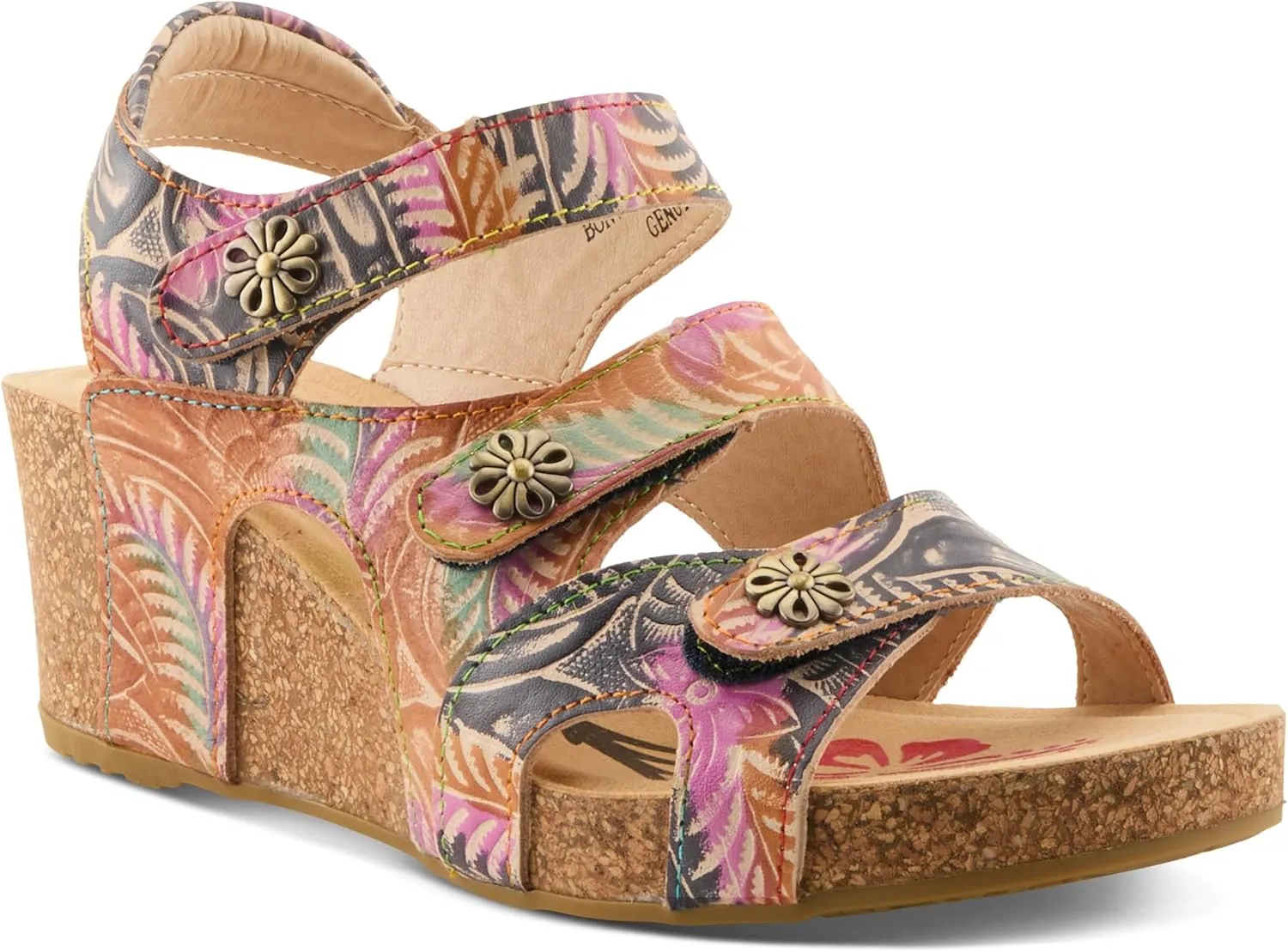 Spring Step L'Artiste Bonvoyage Wedge Sandals for Women - Hand Painted Ladies Platform Sandals - Women's Espadrille sandals for Beaches, Parks, Meadows