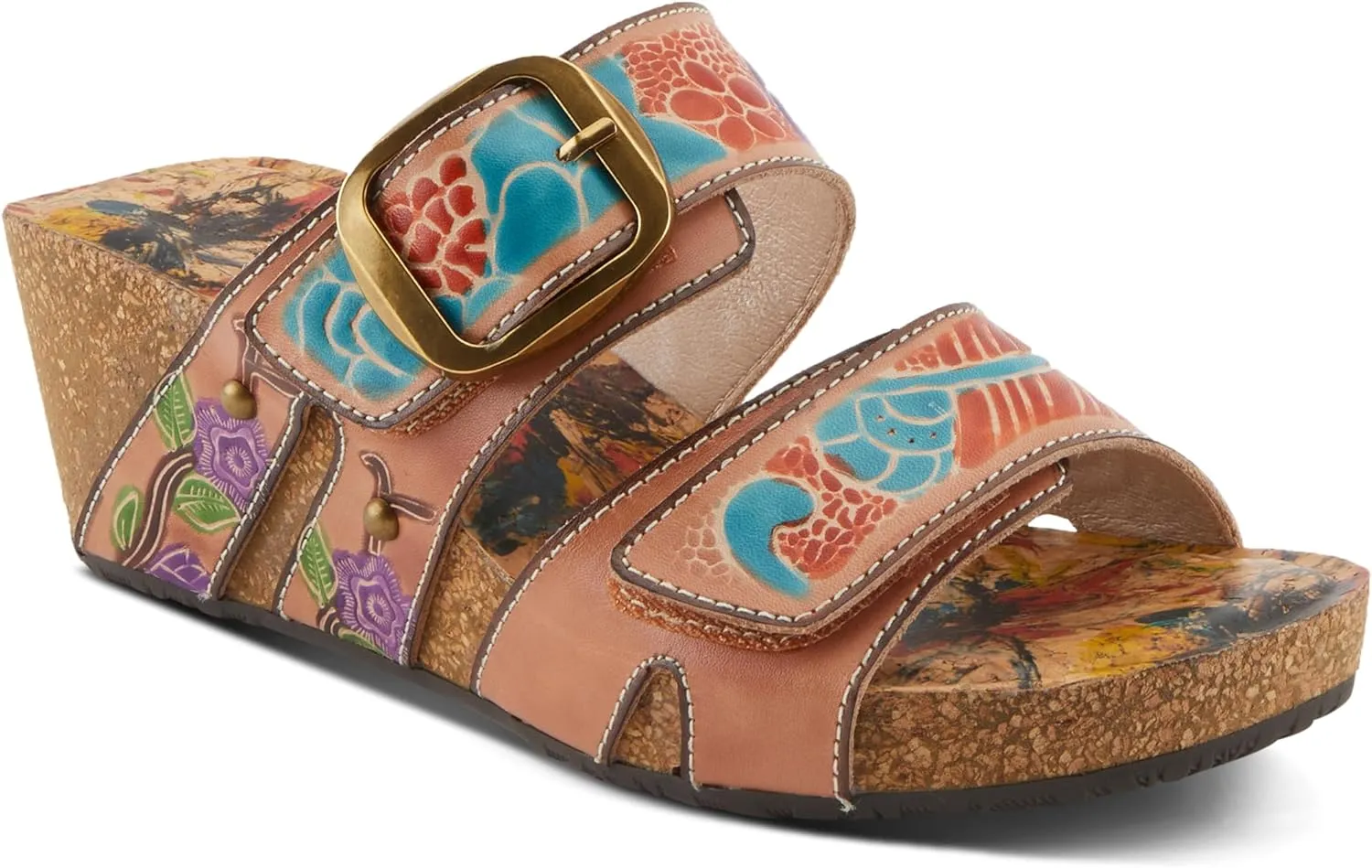 Spring Step L'Artiste Women's BRISEIS - Hand-Painted Slip-On Sandals for Stylish Wanderers