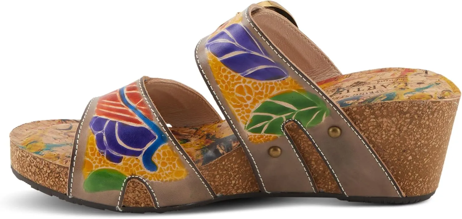 Spring Step L'Artiste Women's BRISEIS - Hand-Painted Slip-On Sandals for Stylish Wanderers